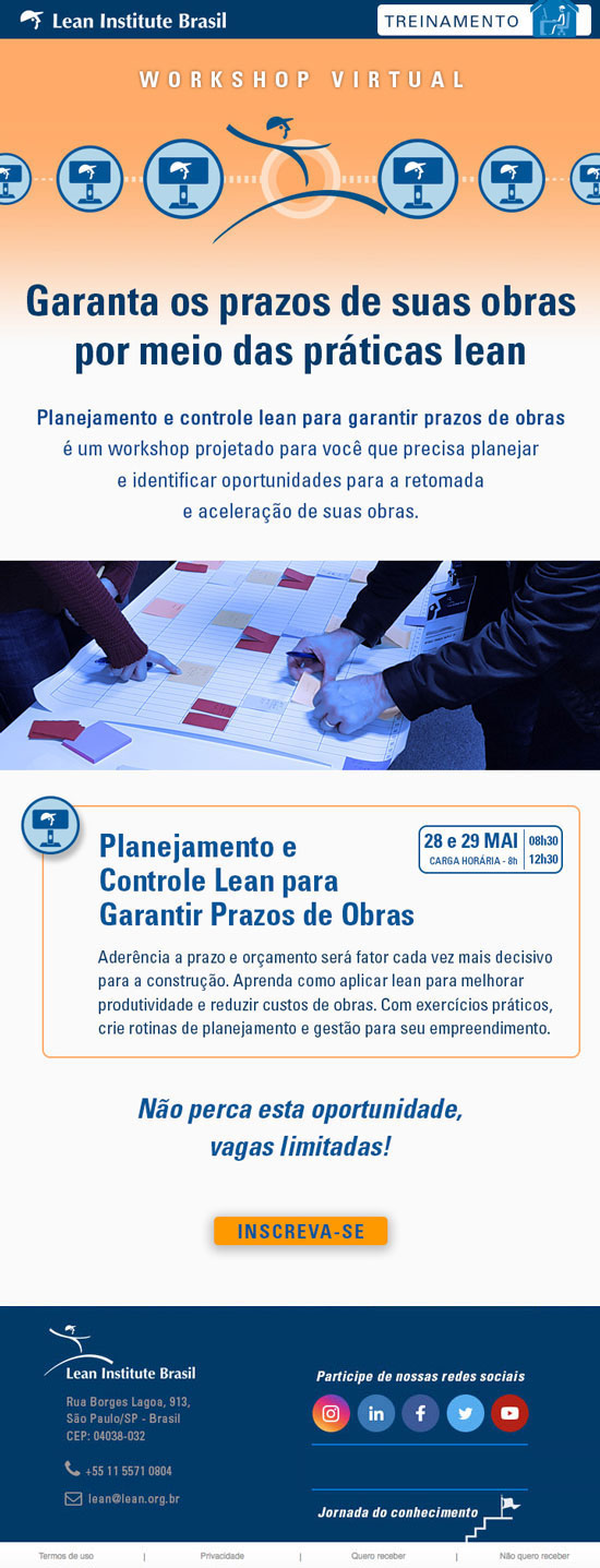 E-mail marketing - prazos e obras