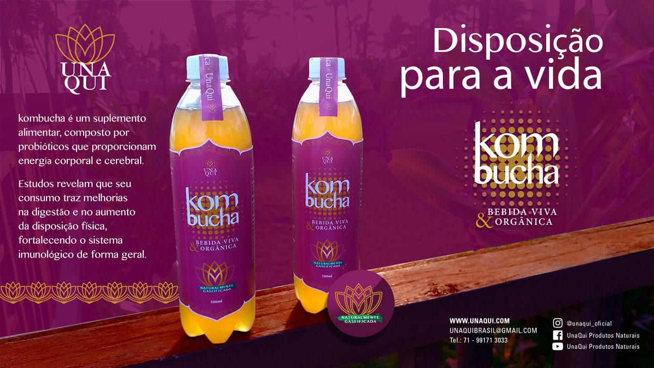 Rótulo kombucha unaqui - Nêio Mustafa