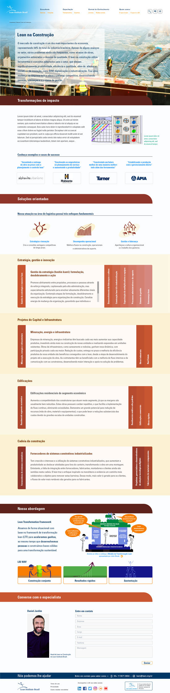 Design UI e UX de qualidade por Nêio Mustafa para a consultoria Lean Office do Lean Institute Brasil.