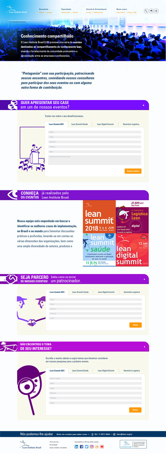 Design UI e UX de qualidade por Nêio Mustafa para a consultoria Lean Office do Lean Institute Brasil.