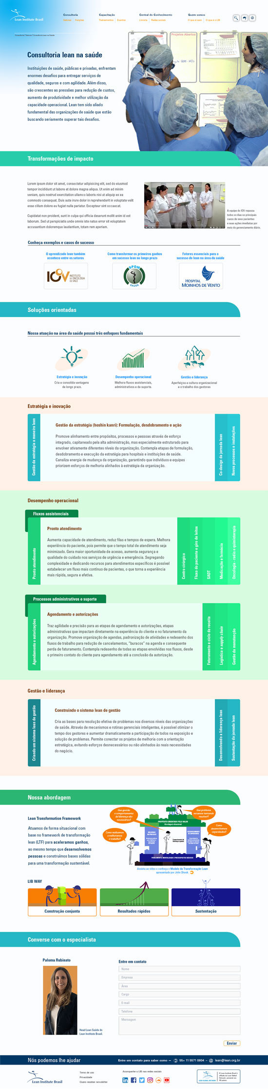 Design UI e UX de qualidade por Nêio Mustafa para a consultoria Lean Office do Lean Institute Brasil.